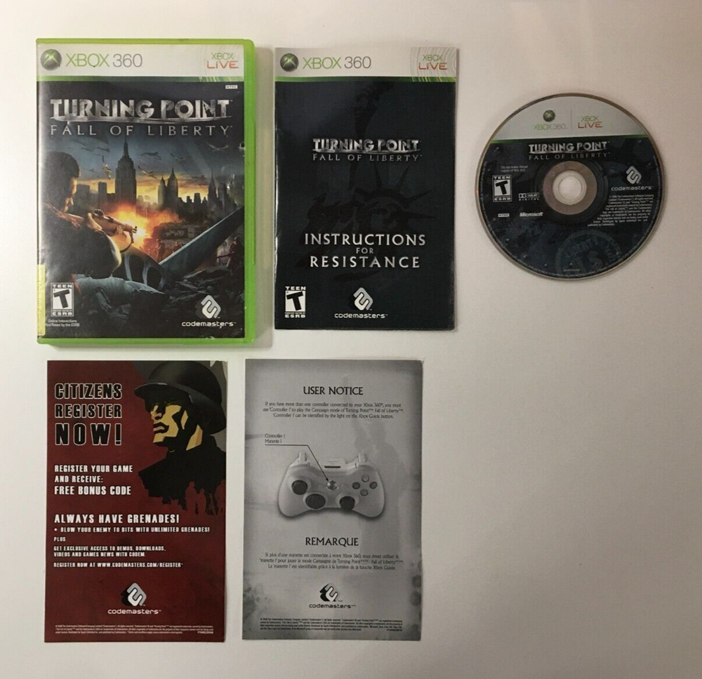 Turning Point: Fall of Liberty (Microsoft Xbox 360, 2008) CIB Complete
